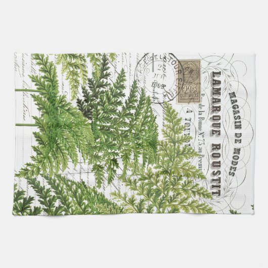  Fern French Script Kitchen Hand Towel Theedoek (Horizontaal)