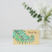Fern Frond Botanical Ferns Palm Beige Leaf Visitekaartje (Staand voorkant)