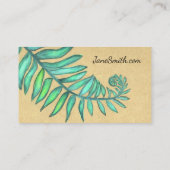Fern Frond Botanical Ferns Palm Beige Leaf Visitekaartje (Achterkant)