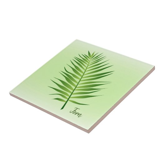 Fern Frond Leaf Ceramic Tegel Tegeltje (Zijkant)
