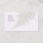 Fern frond over lichtblauwe waterverf vervaagt visitekaartje (Achterkant)