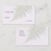 Fern frond over lichtblauwe waterverf vervaagt visitekaartje (Voorkant / Achterkant)