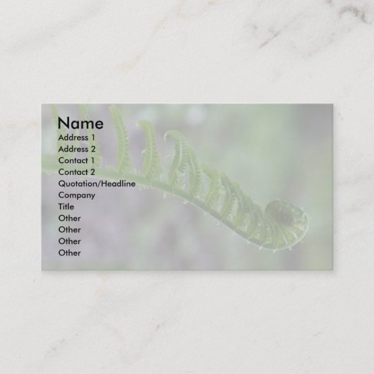 Fern Frond Visitekaartjes (Voorkant)
