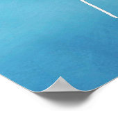 Fern Frond, White on Blue Waterverf Background Poster (Hoek)