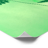 Fern Fronds, Groen op Waterverf achtergrond Poster (Hoek)