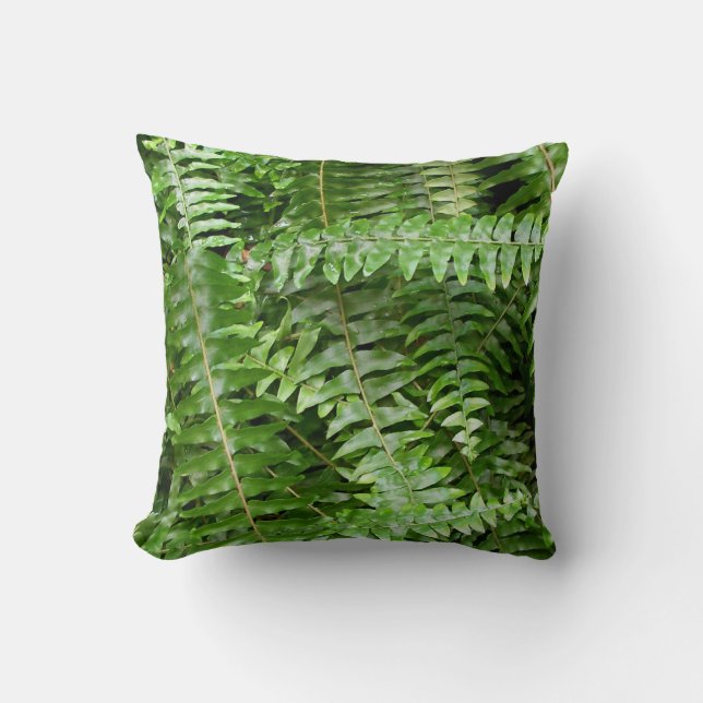 Fern Fronds I Green Natuur Kussen (Voorkant)