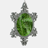 Fern Fronds I Green Natuur Tin Sneeuwvlok Ornament (Links)
