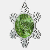 Fern Fronds I Green Natuur Tin Sneeuwvlok Ornament (Rechts)