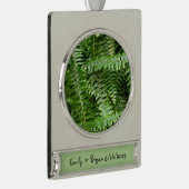 Fern Fronds I Green Natuur Verzilverd Banner Ornament (Rechts)