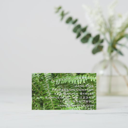 Fern Fronds I Green Natuur Visitekaartje (Staand voorkant)