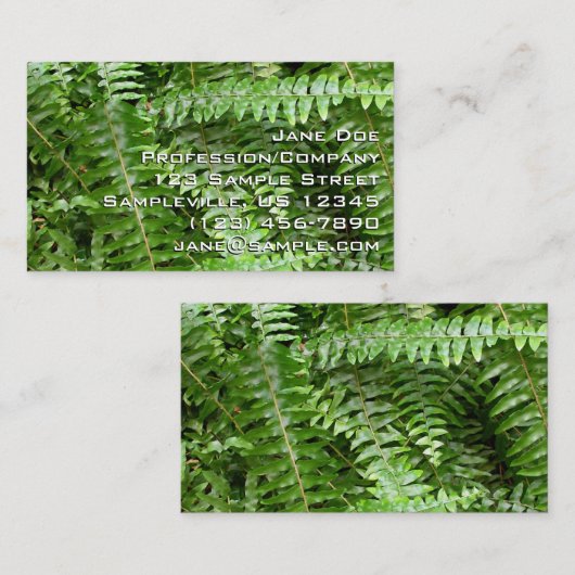 Fern Fronds I Green Natuur Visitekaartje (Voorkant / Achterkant)
