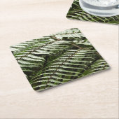 Fern Fronds II Donkere groene Natuur Kartonnen Onderzetters (Schuin)