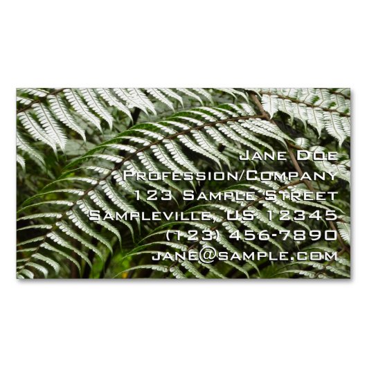 Fern Fronds II Donkere groene Natuur Magnetisch Visitekaartje (Voorkant)