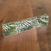 Fern Fronds II Donkere groene Natuur Naambordje (Zijkant)