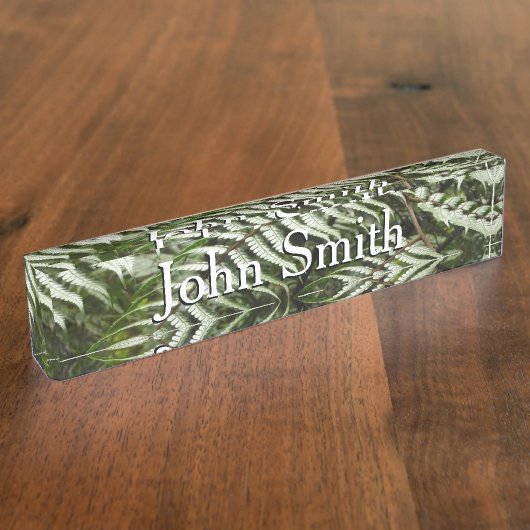 Fern Fronds II Donkere groene Natuur Naambordje (Zijkant)