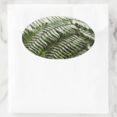 Fern Fronds II Donkere groene Natuur Ovale Sticker (Tas)