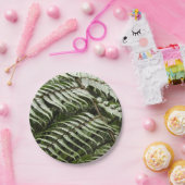 Fern Fronds II Donkere groene Natuur Papieren Bordje (Feest)