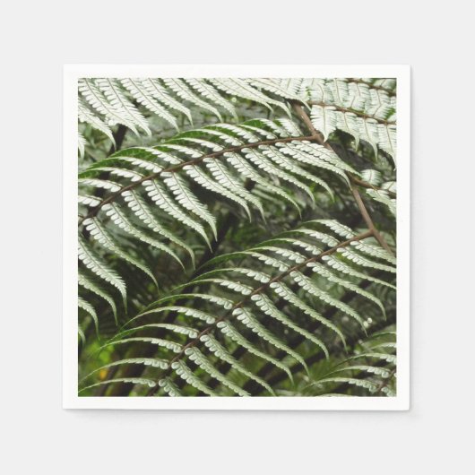 Fern Fronds II Donkere groene Natuur Servet (Voorkant)
