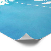 Fern Fronds, White on Blue Waterverf Background Poster (Hoek)