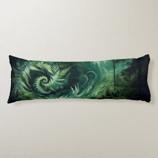 Fern Fusion - een serene bosvlucht Lichaamskussen (Voorkant)