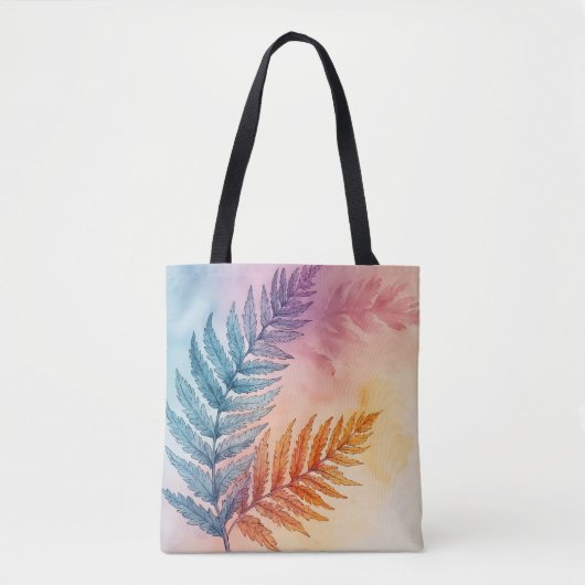 Fern Garden Waterverf Canvas tas (Voorkant)