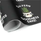Fern Goodness Sake Funny Plant Pun Dark BG Cadeaupapier (Rol Hoek)