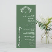 Fern Green Arch Wreath Monogram Huwelijk (Staand voorkant)