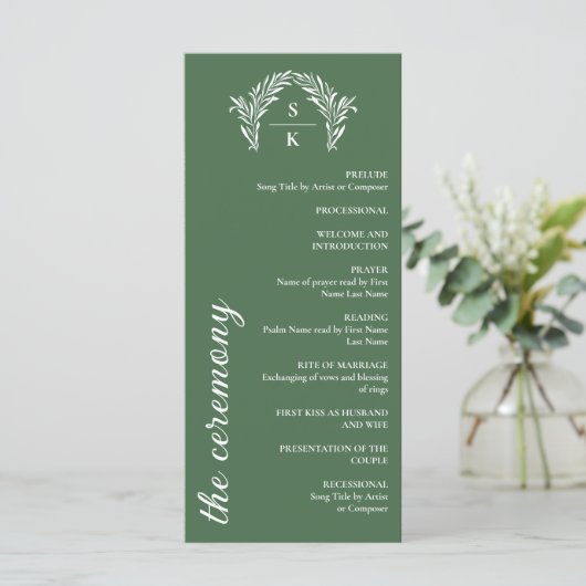 Fern Green Arch Wreath Monogram Huwelijk (Staand voorkant)