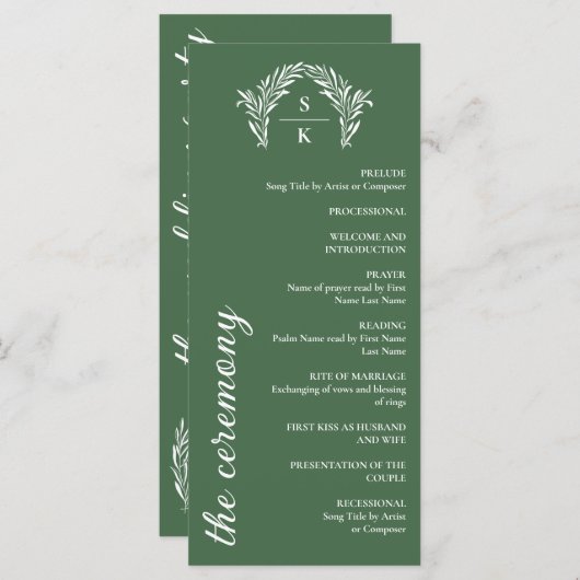 Fern Green Arch Wreath Monogram Huwelijk (Voorkant / Achterkant)