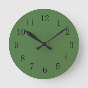 Fern Green Color Earth Tone Lowprijsde Wall Clock Ronde Klok