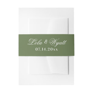 Fern Green Elegant Wedding Uitnodigingen Wikkel