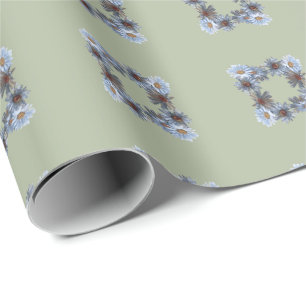 Fern green floral Gift Wrapping paper Cadeaupapier