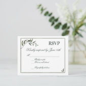 Fern Green Willow Branch Elegant Bruiloft RSVP (Staand voorkant)