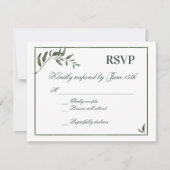 Fern Green Willow Branch Elegant Bruiloft RSVP Kaartje (Voorkant)