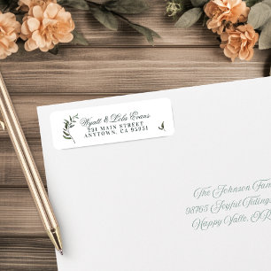 Fern Green Willow Branch Elegant Wedding Etiket