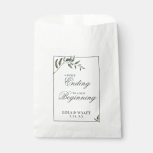 Fern Green Willow Branch Elegant Wedding Favor Bedankzakje