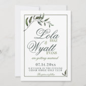 Fern Green Willow Branch Elegant Wedding Kaart (Voorkant)