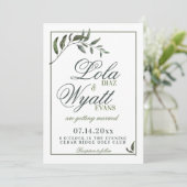 Fern Green Willow Branch Elegant Wedding Kaart (Staand voorkant)