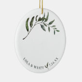 Fern Green Willow Branch Elegant Wedding Keramisch Ornament (Rechts)