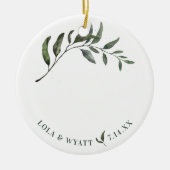 Fern Green Willow Branch Elegant Wedding Keramisch Ornament (Voorkant)