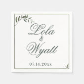 Fern Green Willow Branch Elegant Wedding Servet (Voorkant)