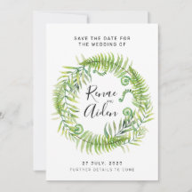 Fern Greenery Wedding Bewaar de datum, Tropisch