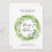 Fern Greenery Wedding Bewaar de datum, Tropisch Save The Date (Voorkant / Achterkant)