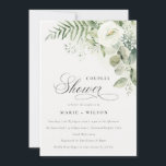 Fern Greenery White Floral Couples Shower Invite Bedankkaart<br><div class="desc">Als u nog meer aanpassingen nodig hebt,  kunt u mij op yellowfebstudio@gmail.com vrij klikken.</div>