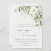 Fern Greenery White Floral Vow Renewal Invite Bedankkaart (Voorkant)