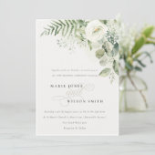 Fern Greenery White Floral Vow Renewal Invite Bedankkaart (Staand voorkant)