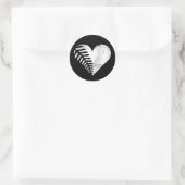 Fern Heart Dark Ronde Sticker (Tas)
