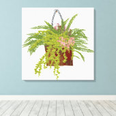 Fern Ivy Hanging Plant Botanical Illustration Art Canvas Afdruk (Insitu (Houten vloer))