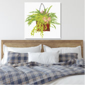 Fern Ivy Hanging Plant Botanical Illustration Art Canvas Afdruk (Insitu (Slaapkamer))