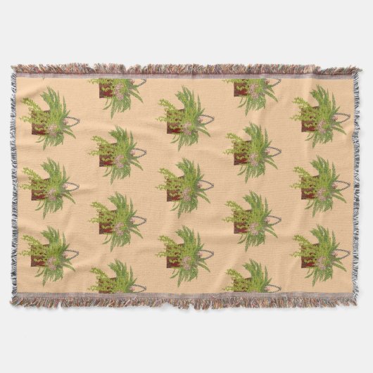 Fern Ivy Hanging Plant Botanical Illustration Art Deken (Voorkant)